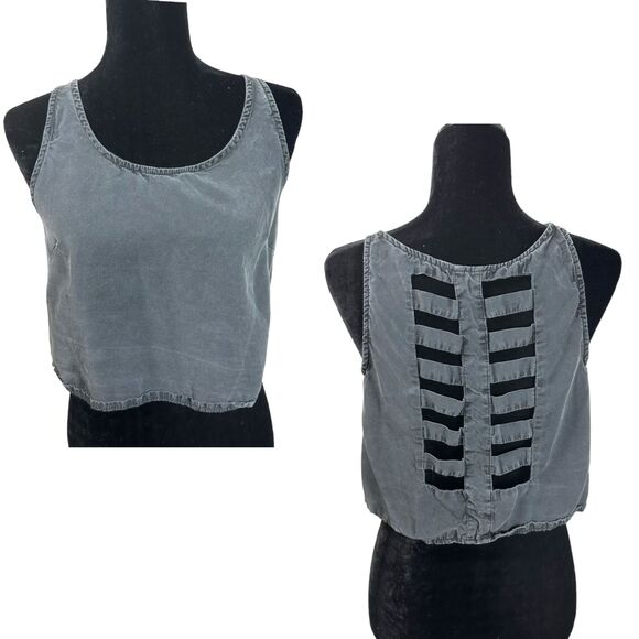 Brandy Melville Washed Black Crop Top One Size - Picture 1 of 6